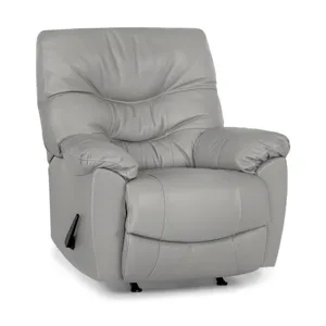 Trilogy Leather Rocker Recliner - Bison Light Gray