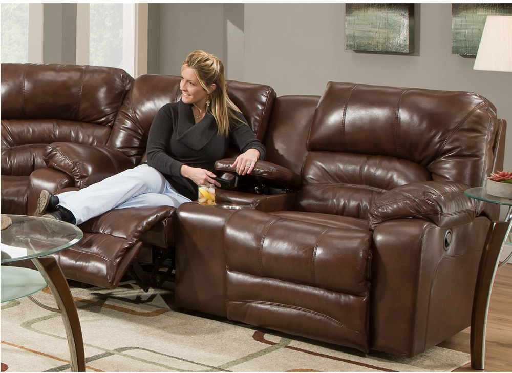 Franklin Reclining Sofa With Drop Down Table | Baci Living Room