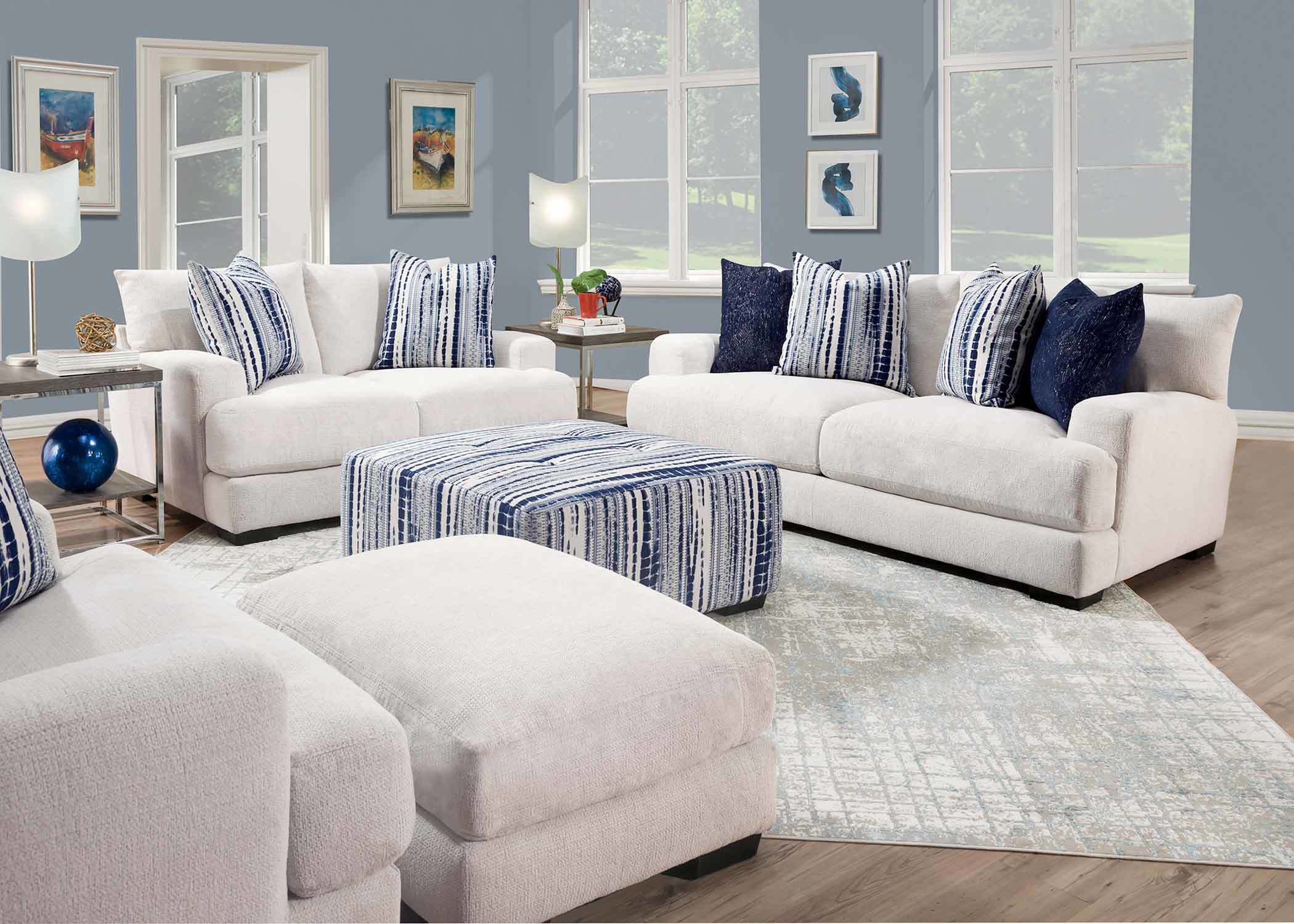 Hollyn Sofa Orlando Snow 21024100100700 by Franklin Corporation at