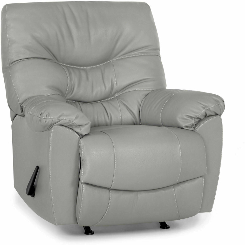 Trilogy Leather Swivel Rocker Recliner Bison Light Gray NIS996627286