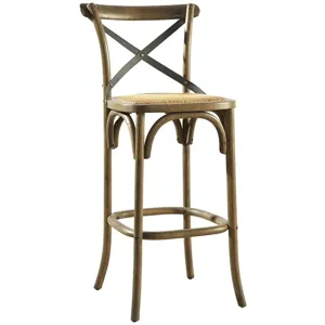 Bentwood Bar Stool w/ Metal Back