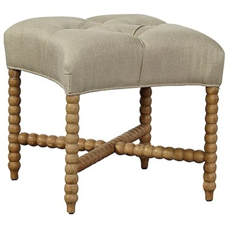 Tufted Linen Stool