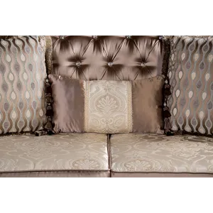 Albacete Sofa, Dark Cherry/Brown