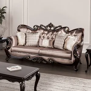 Albacete Sofa, Dark Cherry/Brown