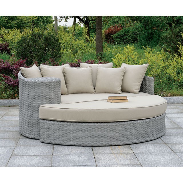 Calio Round Patio Sofa & Ottoman CMOS1844GY by Furniture of America at