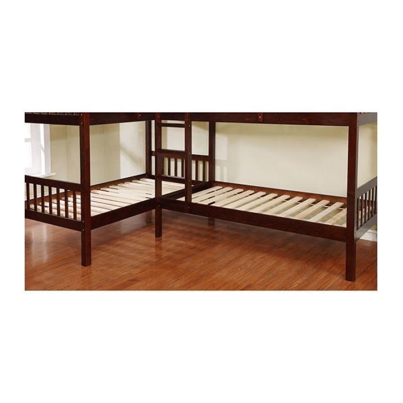Marquette LShaped Quadruple Twin Bunk Bed CMBK904 by Furniture of