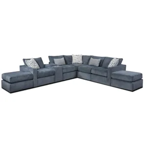 Universal Denim 6 PC Sectional