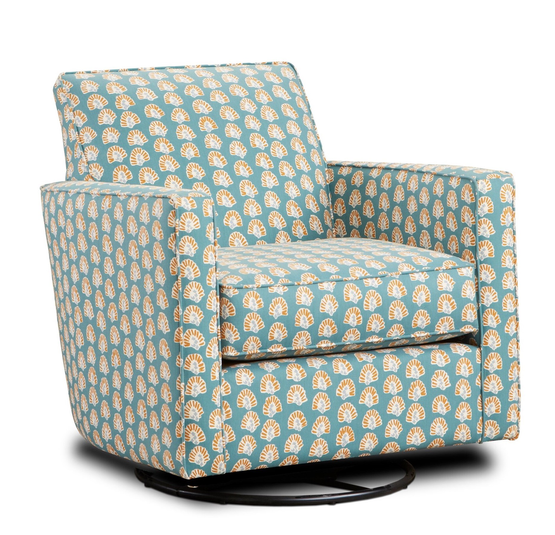 Kola Stencil Jasper Swivel Glider Chair by Fusion Furniture
