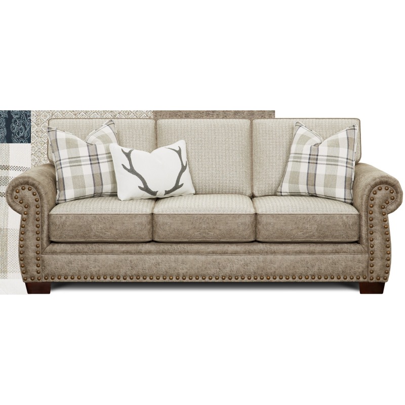 Northwest Paloma Grey Austin Linen Sofa by Fusion Furniture