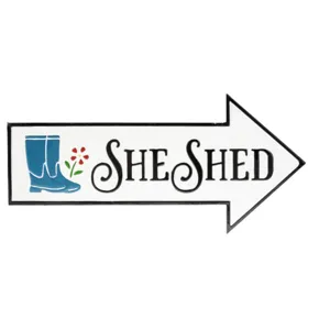 Embossed "She Shed" Arrow Wall Decor