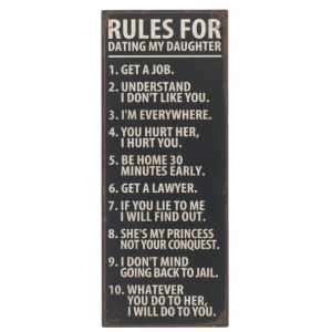 Plaque - Rules for Dating my Daughter