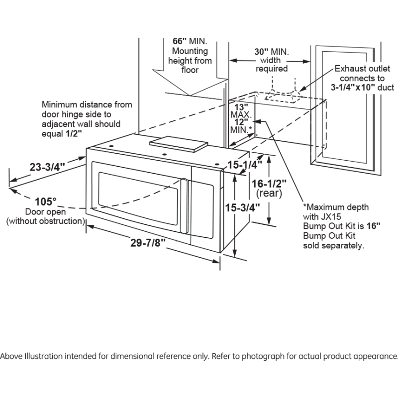 1.6 Cu. Ft. OvertheRange Microwave Oven with Recirculating Venting JNM3161MFSA by General