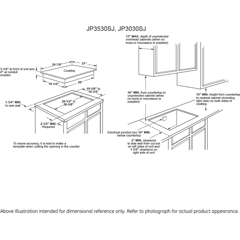 30" BuiltIn Knob Control Electric Cooktop JP3030SJSS by General