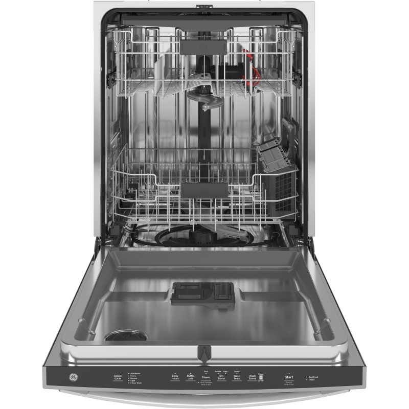 Stainless Steel Interior Dishwasher with Hidden Controls GDP665SYNFS by General Electric at