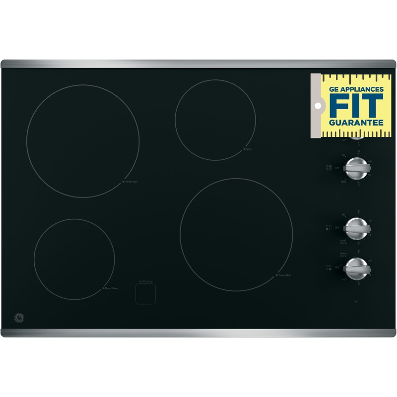30" BuiltIn Knob Control Electric Cooktop JP3030SJSS by General