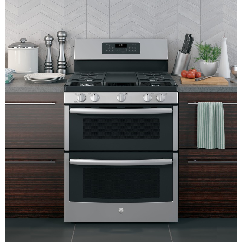 30" FreeStanding Gas Double Oven Convection Range JGB860SEJSS by