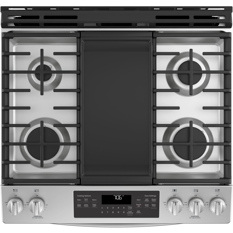 30" SlideIn Front Control Convection Gas Range JGS760SELSS by General Electric at Missouri