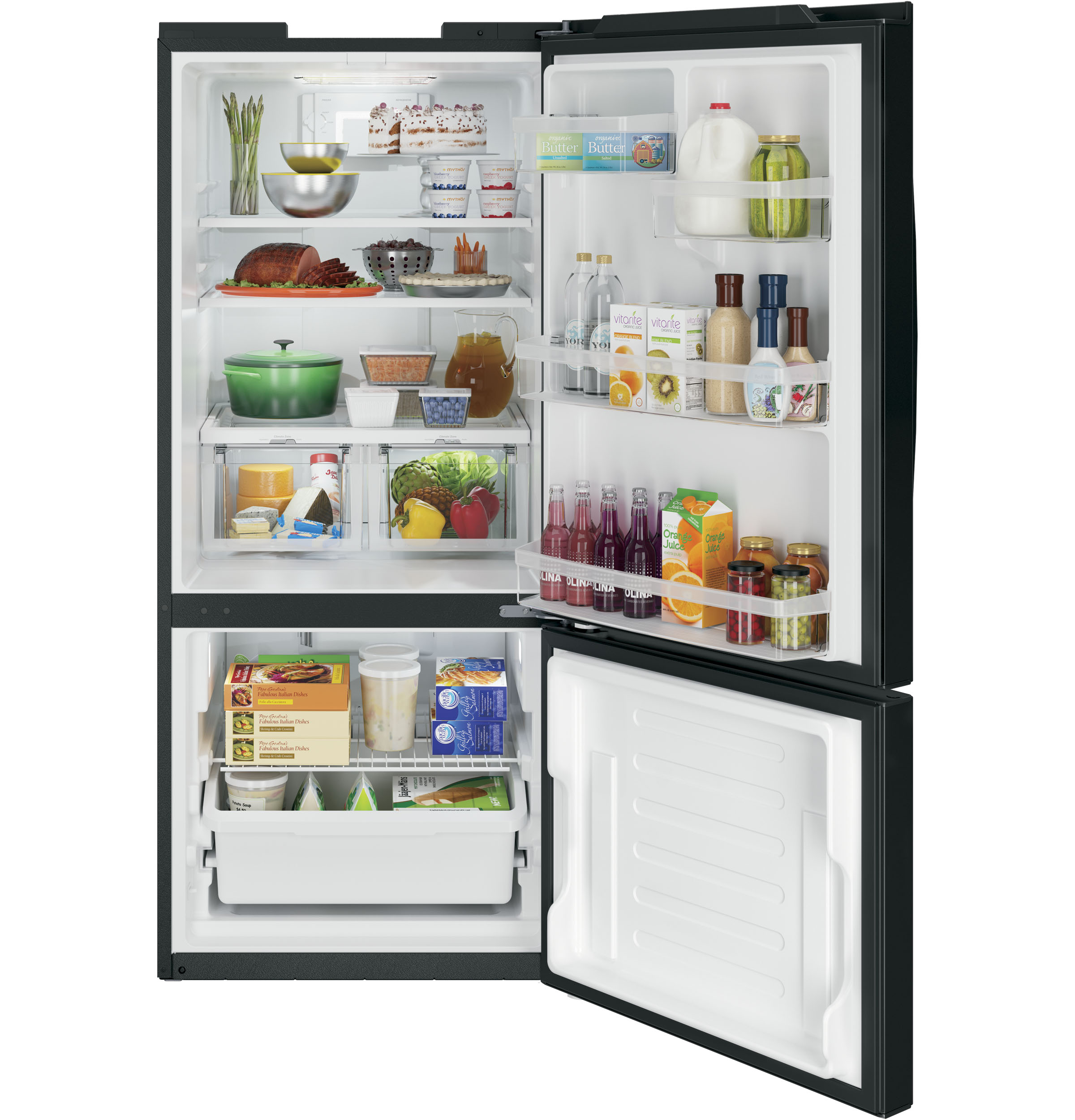 ENERGY STAR® 21.0 Cu. Ft. BottomFreezer Refrigerator GBE21DGKBB by