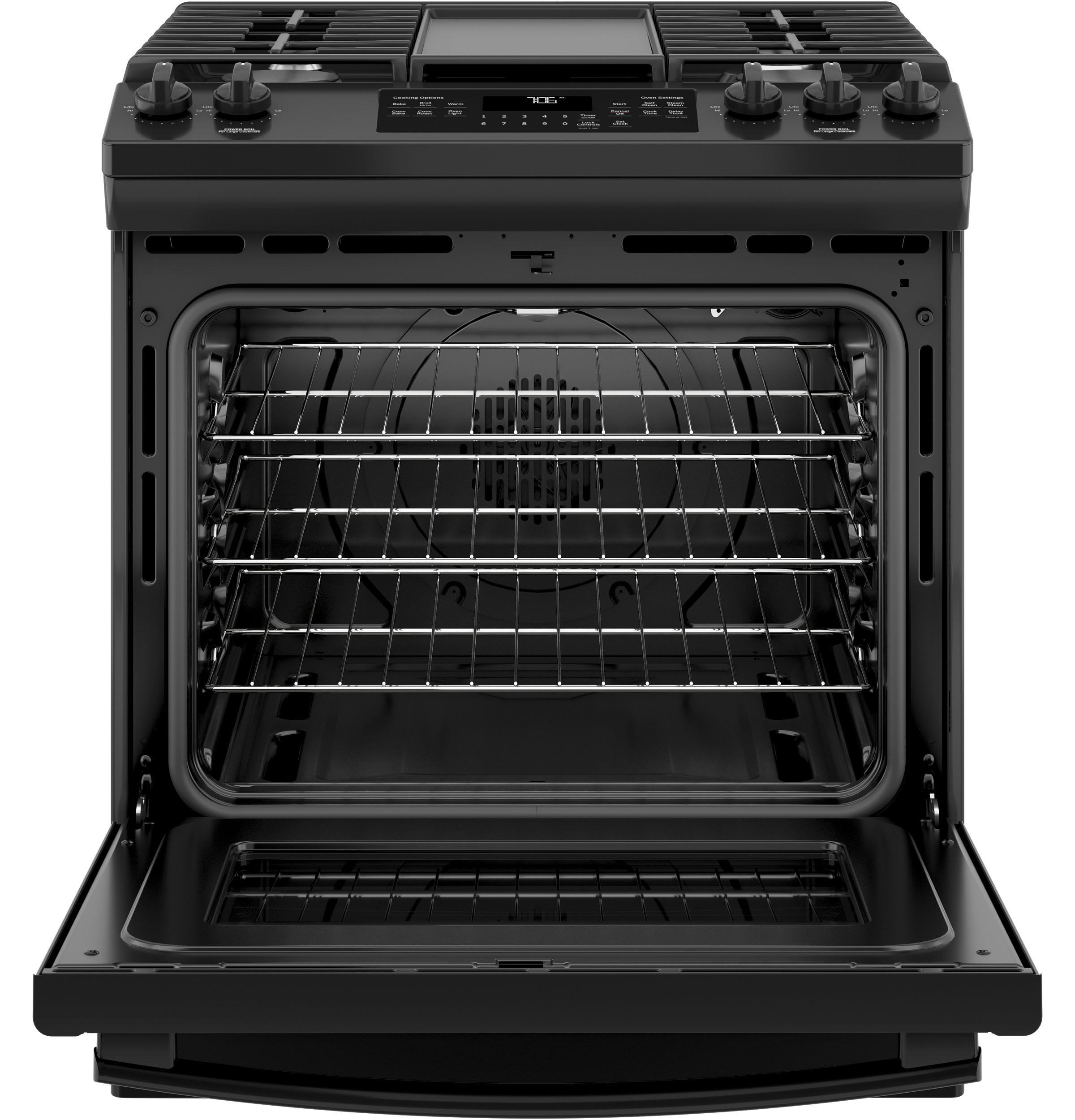 30" SlideIn Front Control Convection Gas Range JGS760DELBB by General