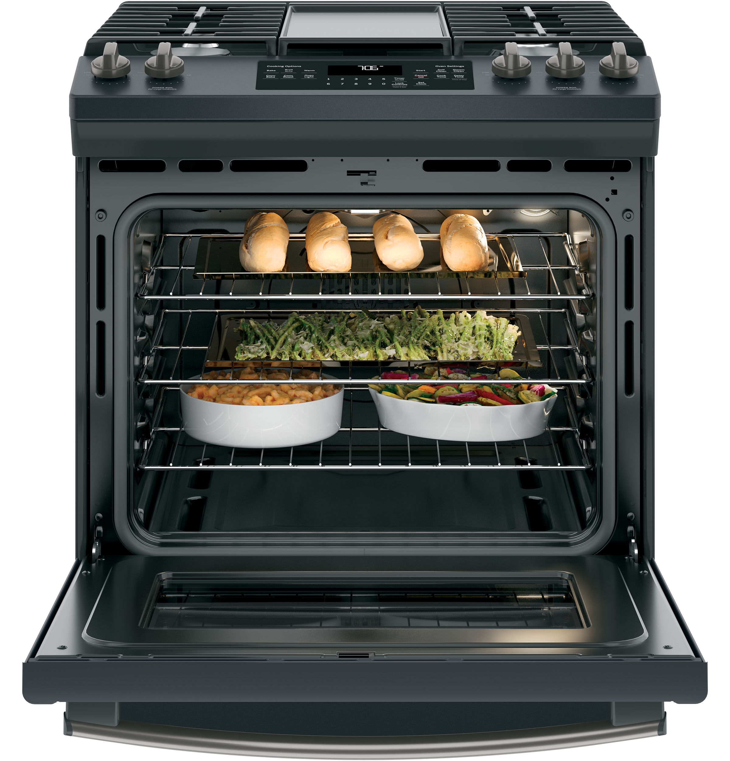 30" SlideIn Front Control Convection Gas Range JGS760FELDS by General