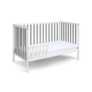 Deux - Remi 3-in-1 Convertible Island Crib - White/Gray