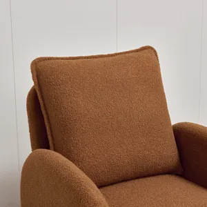 Modern Sherpa Upholstered Accent Chair, Comfortable Living Room Armchair, Lounge Chair For Bedroom, 