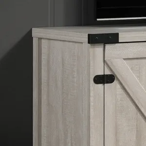 Salma - 58\" Wide TV Stand With 2 Open Shelves And 2 Cabinets - Dusty Gray