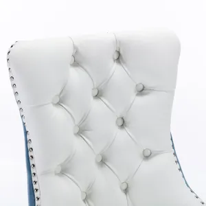 Nikki - Modern, High-End Tufted Solid Wood Contemporary PU And Velvet Upholstered Dining Chair With 