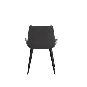 Modern Dining Chair Living Room Metal Leg Dining Chair (Set of 2) - Black / Gray