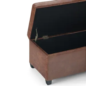 Avalon - Storage Ottoman Bench - Distressed Umber Brown