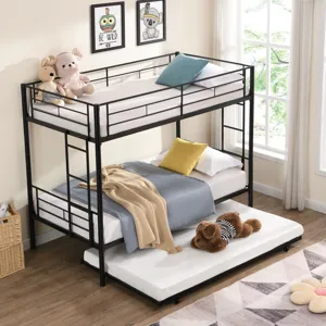 Bunk Bed With Trundle - Black