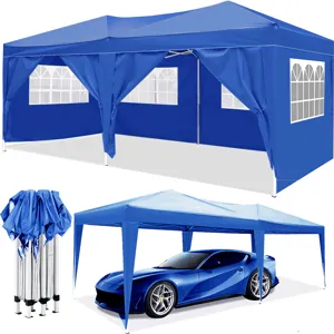 10\'X20\' Ez Pop Up Canopy Outdoor Portable Party Folding Tent With 6 Removable Sidewalls + Carry Ba