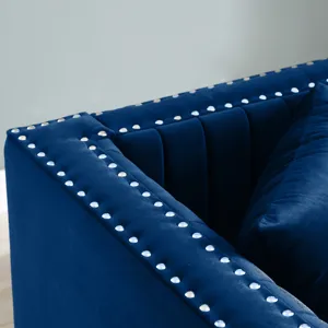 Contemporary Vertical Channel Tufted Sofa Modern Upholstered Couch For Living Room With 2 Pillows - 