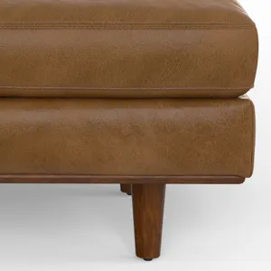 Morrison - Large Rectangular Ottoman - Caramel Brown