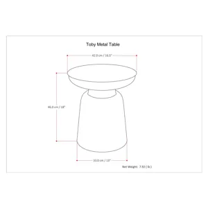 Toby - Metal Accent Table - Gold