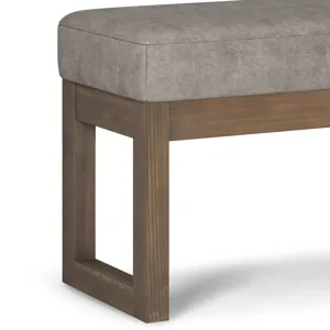 Milltown - Footstool Small Ottoman Bench - Distressed Grey Taupe