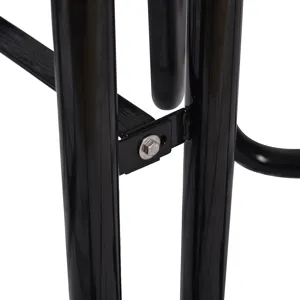 Round Outdoor Steel Picnic Table, With Umbrella Pole - Black