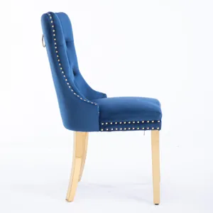Nikki - Modern, High-End Tufted Solid Wood Contemporary Velvet Upholstered Dining Chair With Golden 