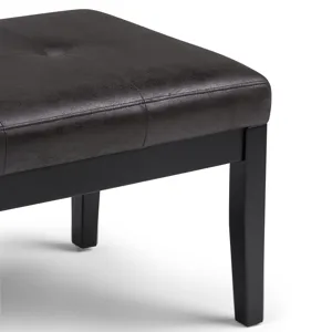 Lacey - Tufted Ottoman Bench - Distressed Black