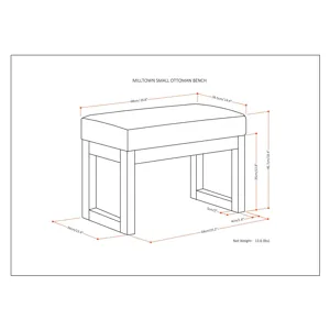 Milltown - Footstool Small Ottoman Bench - Mink Brown