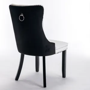 Nikki - Modern, High-End Tufted Solid Wood Contemporary PU And Velvet Upholstered Dining Chair With 