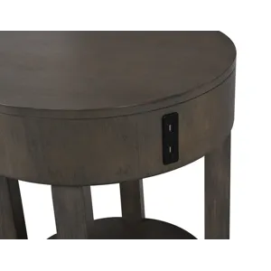 Jonah - 20\" MDF End Table With USB Ports - Light Brown