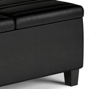 Ellis - Coffee Table Storage Ottoman - Distressed Black