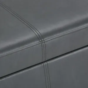 Avalon - Storage Ottoman Bench - Stone Grey