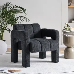 31.10\" Boucle Upholstered Accent Chair - Dark Gray