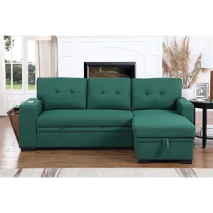 3 Piece Upholstered Sectional - Green