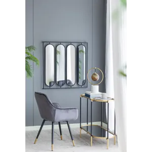 Large Four Oval Wall Mirror With Square Frame, Home Decor For Living Room, Bedroom, Entryway, Office