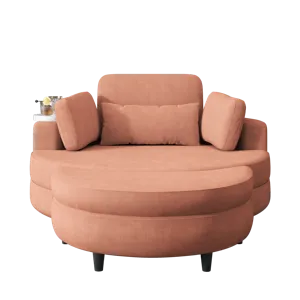 Corduroy Sofa With Two Throw Pillows, A Waist Pillow And An Extra Tray Is Comfortable For A Small Ap