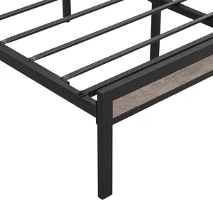 Queen Size Metal Platform Bed Frame With Upholsteryolstery Storage Function Headboard And USB Liner 