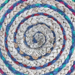 Margo - Round Pouf - Blue